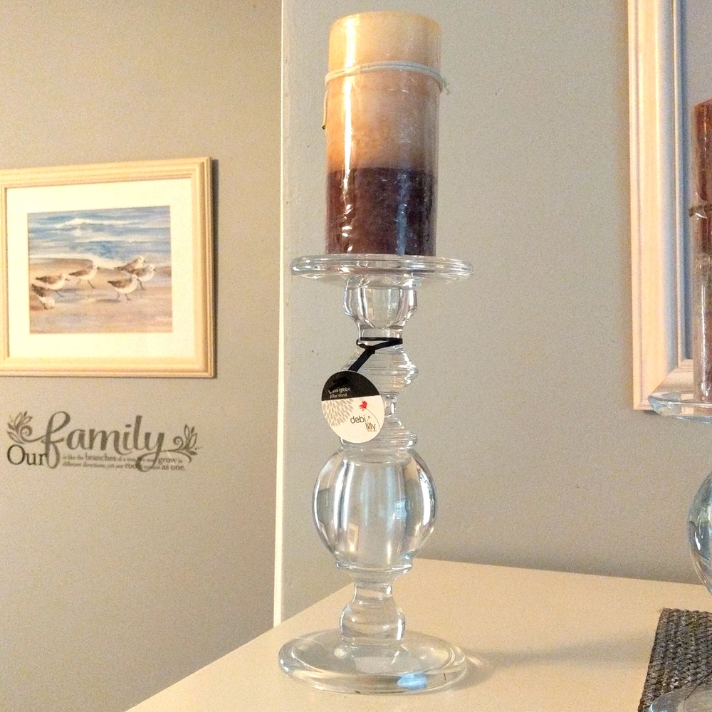 debi Lilly pillar glass globe stand